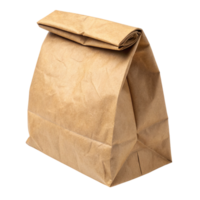A brown paper lunch bag isolated on transparent background png