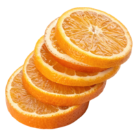 Stack of fresh orange slices isolated on transparent background png