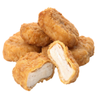 A pile of fried chicken nuggets isolated on transparent background png