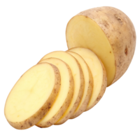 Sliced raw potato isolated on transparent background for cooking png