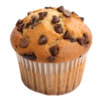 A chocolate chip muffin isolated on transparent background png