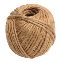 A ball of brown yarn isolated on transparent background shows rustic texture png