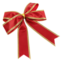 A red and gold ribbon bow isolated on transparent background png