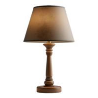Elegant wooden table lamp with a warm, inviting glow. png