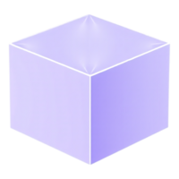 Isometric purple cube with a gradient effect png