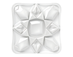 Glossy 3D Geometric Ornament on Square Base png