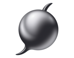 3D Metallic Speech Bubble Icon for Communication and Dialogue png