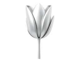 3D Render of a Silver Tulip on a Transparent Background png