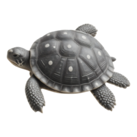 A detailed illustration of a gray turtle, highlighting its shell and skin texture. png