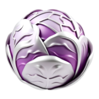3D Render of a Purple Cabbage on Transparent Background png