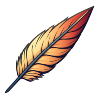 Vibrant Orange Feather Isolated on Transparent Background png