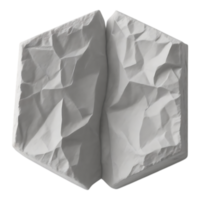 Two Crumpled White Paper Blocks with Textured Surfaces and Folds png