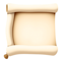 Rolled parchment scroll on a transparent background png
