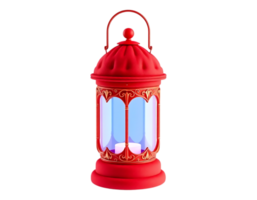 3D Rendered Red Ramadan Lantern for Eid Celebration png