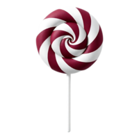Swirled Red and White Lollipop on a Stick png