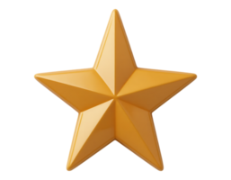 Golden Five-Pointed Star Ornament Isolated on Transparent Background png