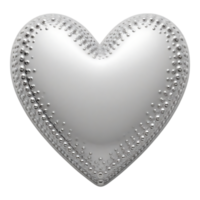 Elegant Silver 3D Heart with Ornate Beaded Detailing png