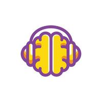 digital brain icon design vector