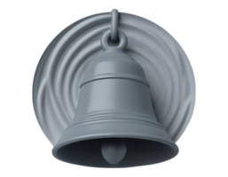Gray 3D Bell with Swirls png