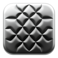 Shiny, metallic quilted square with diamond pattern png