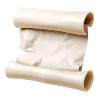 Realistic 3D Render of a Rolled Parchment Scroll png