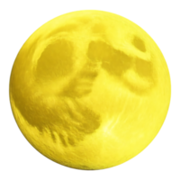 Golden Moon with Detailed Surface and Transparent Background png