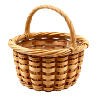 Woven Basket with Handle A Rustic and Charming Storage Container png