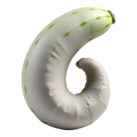 Curled Serpent Cucumber Realistic 3D Render png