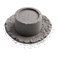 Concrete Cylinder Planter on Textured Base png