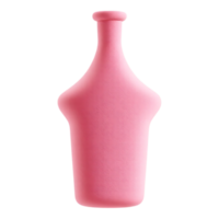Pink Bottle Illustration 3D Cartoon Render Isolated on Transparent Background png