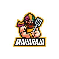 Maharaja character with a spatula vector