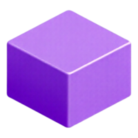 Isometric 3D Purple Cube Rendered Object png