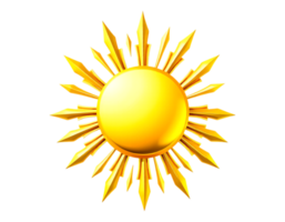 Golden Sunburst Emblem with Rays, Isolated on Transparent Background png