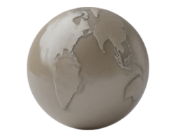 3D Earth Globe with Continents png