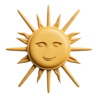 Smiling Sun with Rays and Facial Features png