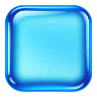 Glossy Blue Square Button with Rounded Corners png
