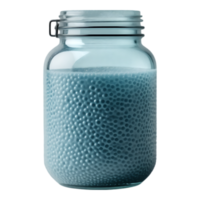 Glass Jar Filled with Blue Spheres A Transparent and Textured Visual png