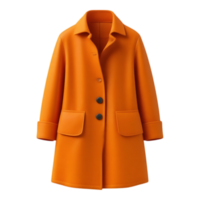 Orange coat with buttons isolated png
