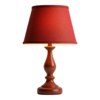 Elegant Table Lamp with Red Shade png