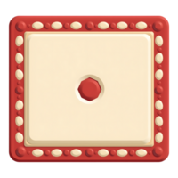 Dice with a Single Dot, Red Border, and Decorative Frame png