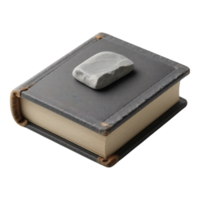 Old book with a stone eraser on top png