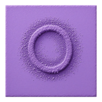 3D Lavender Letter O with Textured Surface and Scattered Spheres png