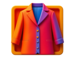 3D Rendered Gradient Blazer Icon png
