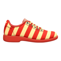 Red and Yellow Striped Sneaker on Transparent Background png