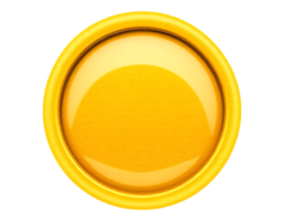 Glossy Golden Button with Embossed Rim png