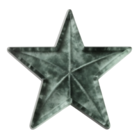 Metallic Five-Pointed Star with Gradient and Textured Finish png