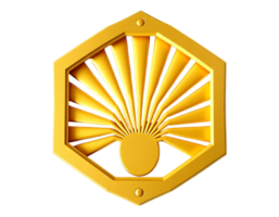 Golden Geometric Emblem with Radiating Rays png