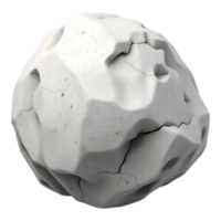 Textured White Stone Orb with Cracks and Irregular Surfaces png