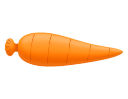 3D Rendered Cartoon Carrot with Transparent Background png