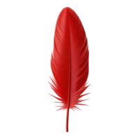 Vibrant Red Feather on Transparent Background png
